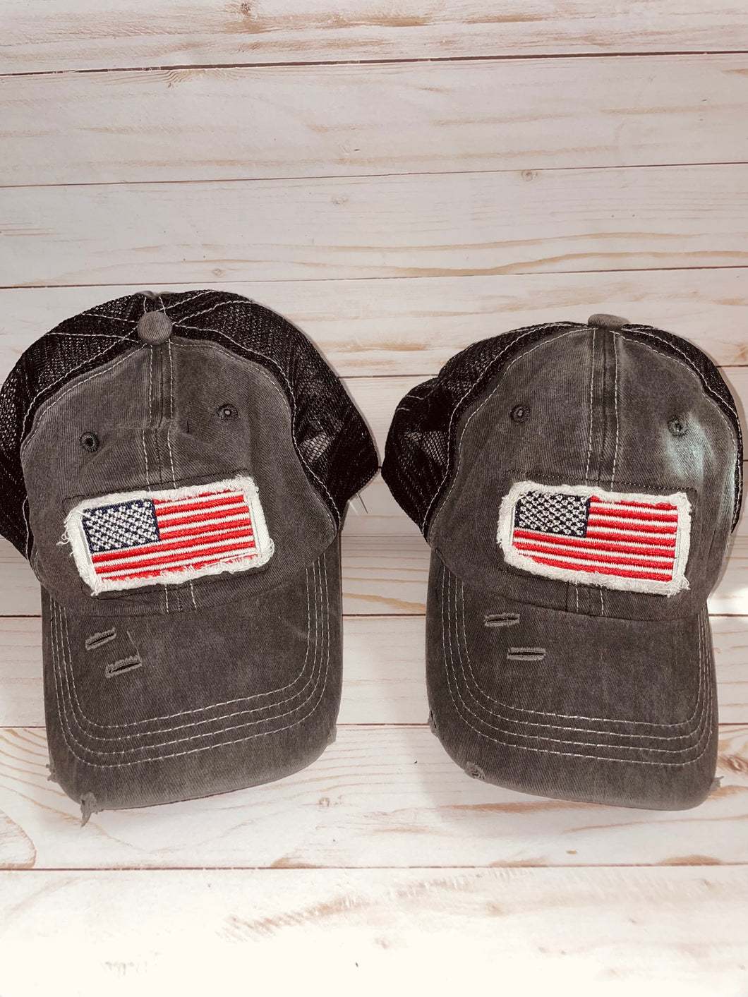 USA Fringe Ponytail Hats