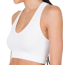 Load image into Gallery viewer, White Racerback Cropped Bralette
