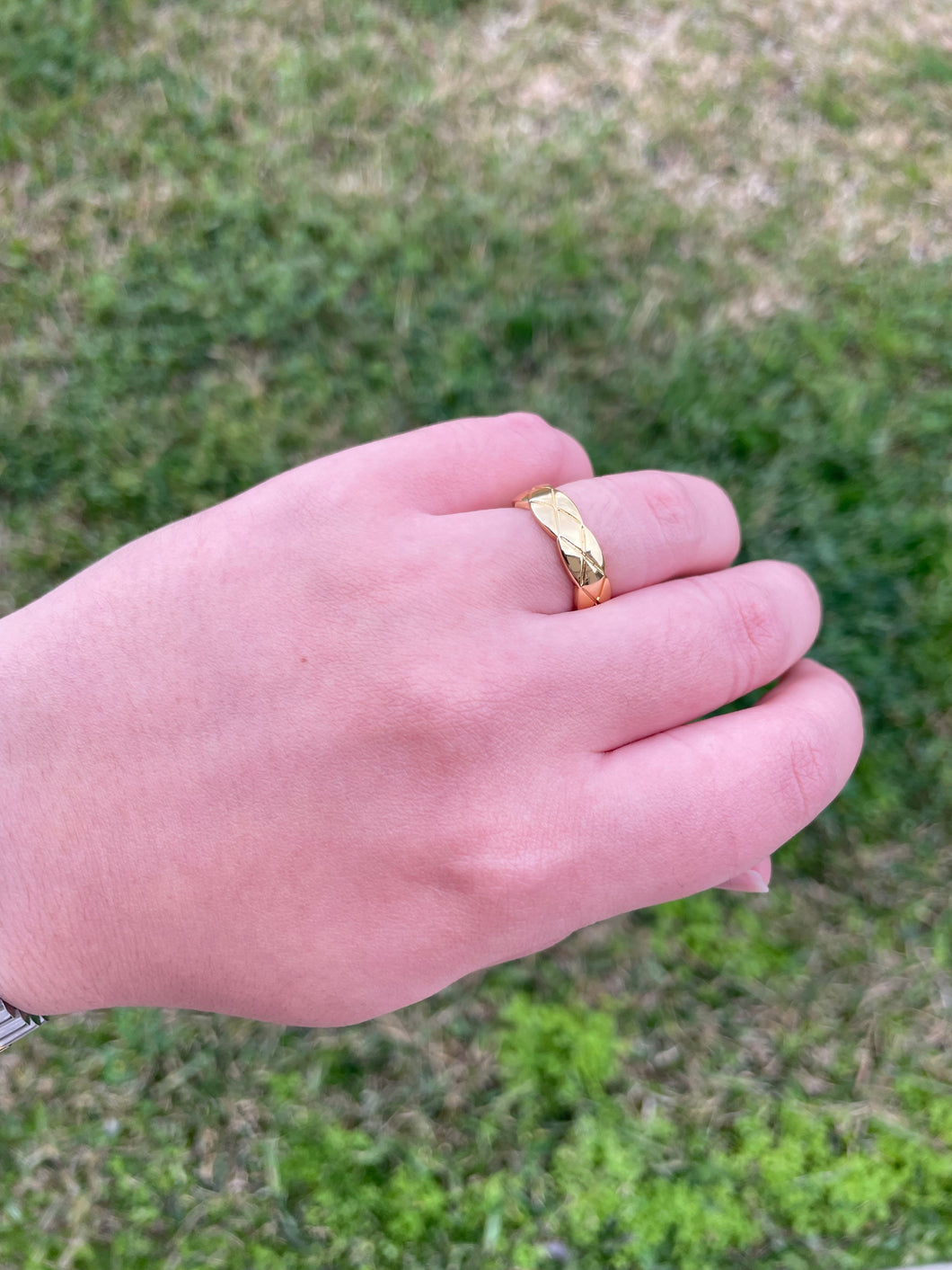 Criss Cross Gold Plated Ring